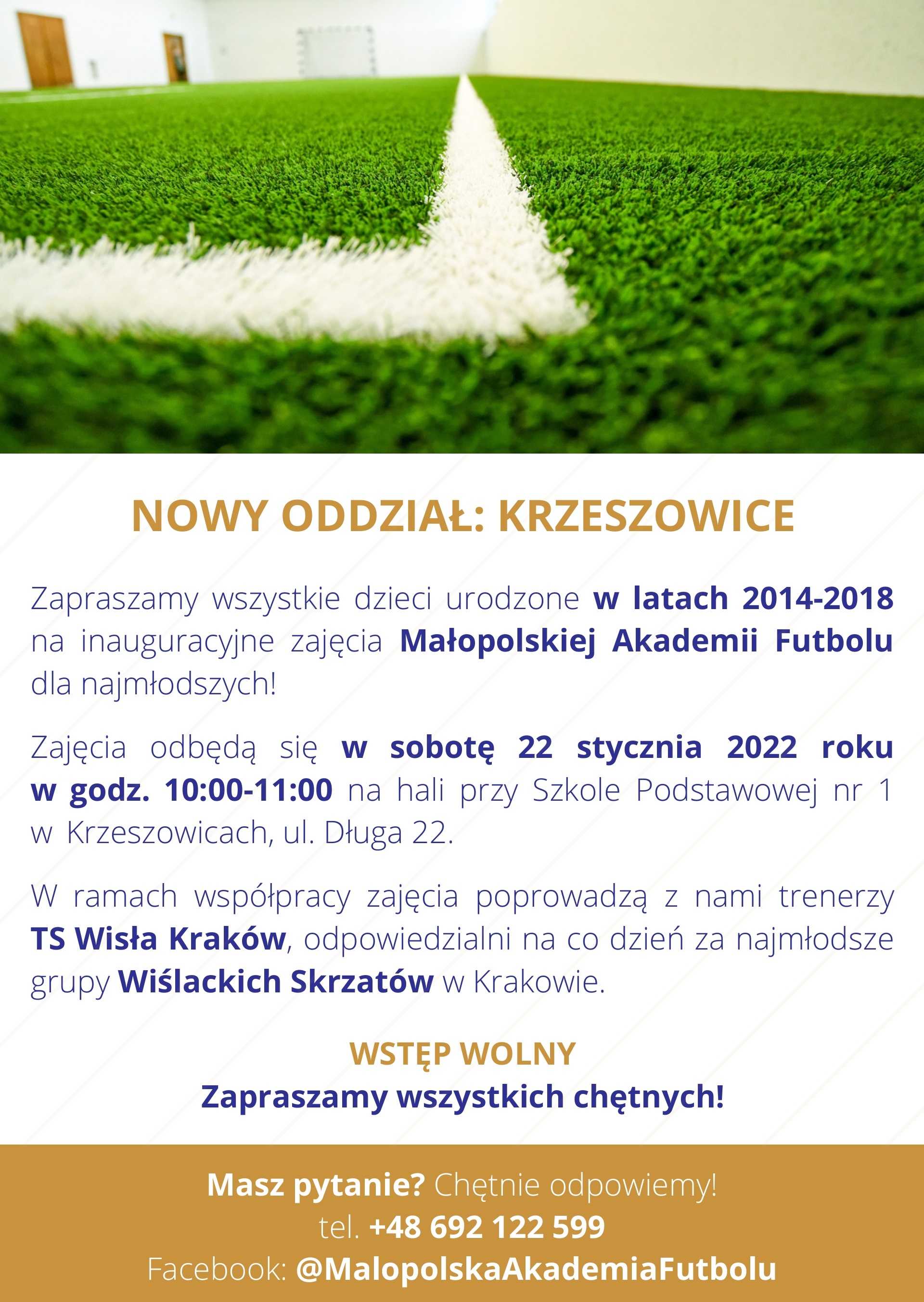 Małopolska Akademia Futbolu , Wiślacka Szkoła Futbolu oraz UKS Jedynka Krzeszowice - współpraca.